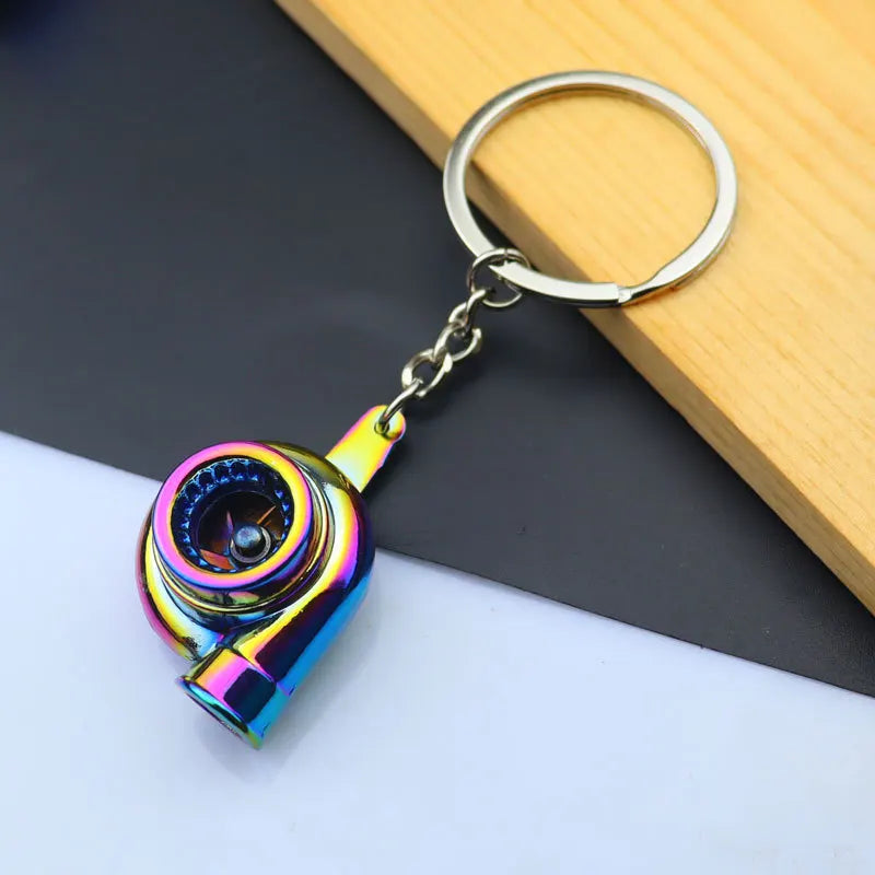 Creative Metal Mini Auto Parts Car Wheel Keychain Body Kit Enthusiast Keyring Accessories Key Ring Chain for Men Woman Gift