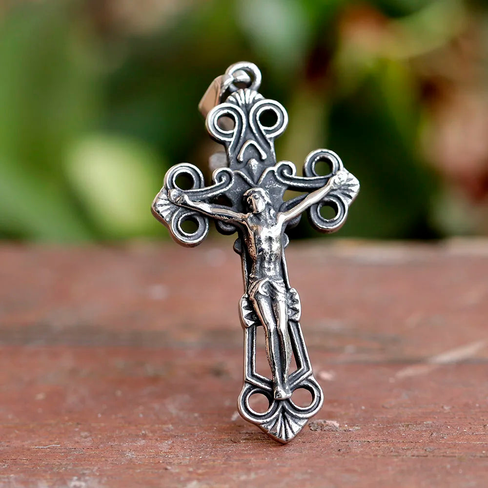 2022 NEW Men's 316L stainless-steel n Jesus Cross Amulet Pendant Necklace for teens punk biker Jewelry Gift free shipping
