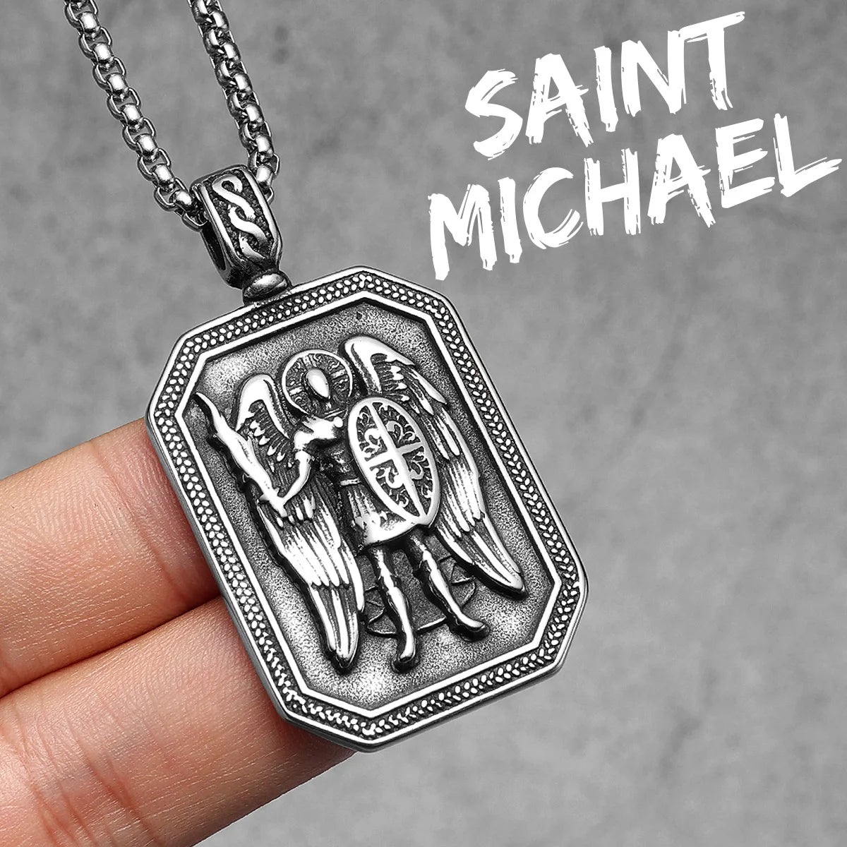 Arch Angel St.Michael Stainless Steel Men Necklaces Pendant Chain Amulet Vintage New In For Women Fashion Jewelry Gift Wholesale