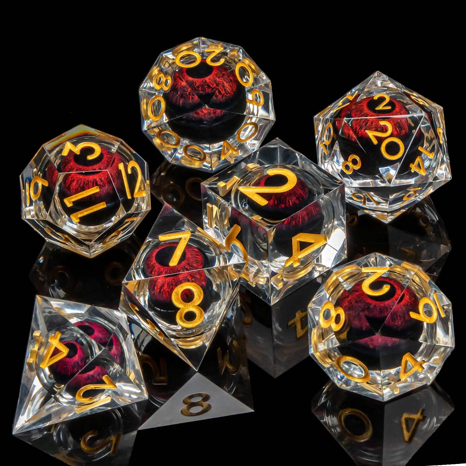 DND Eye Liquid Flow Core Resin D&D Dice Set For D and D Dungeon and Dragon Pathfinder Table Role Playing Game Polyhedral Dice AZ16