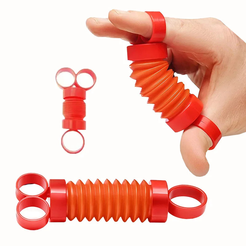 New Finger Pull Tube Poptubes Finger Movement Stretch Tube Fidgets Kids Toys For Autism Stress Relief Toy Adult Office Toys Gift