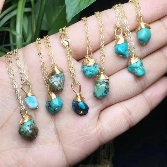 Natural Turquoise Pendant Jewelry Reiki Healing Fengshui For Man Women Fashion Exquisite holiday gifts 1pcs Turquoise CHINA