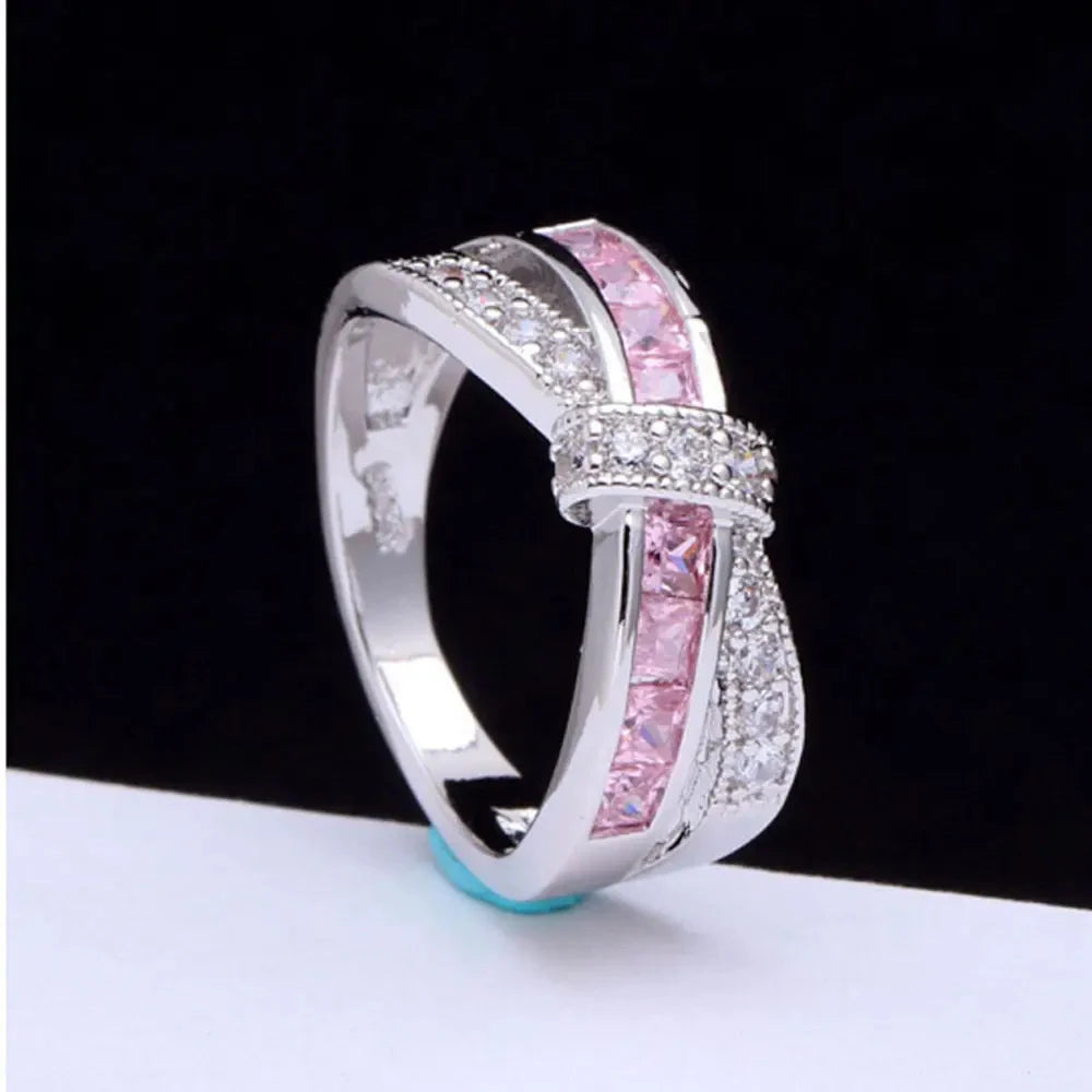 925 Sterling silver crystals Rings Christmas gift for women lady like Watch style Lovely Wedding Cute fashion classic Jewelry