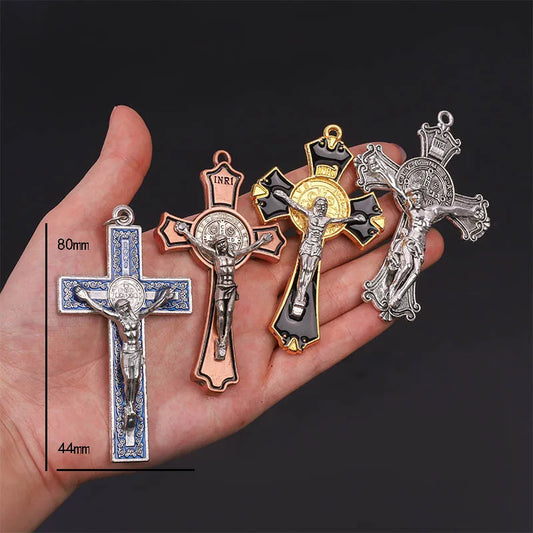 New religious cross christian jewelry cross pendant saint benedict cross pattern pendant pendant necklace.