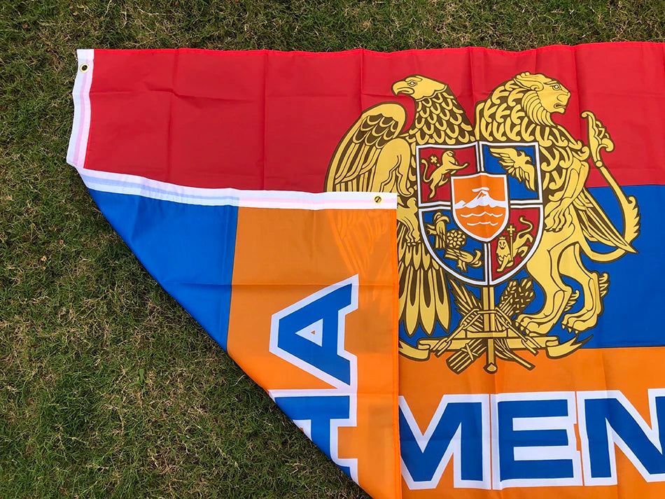 SKY FLAG Armenia National Emblem flag 90*150CM polyester hanging Armenia National Emblem flag / Armenian Flag for decorate