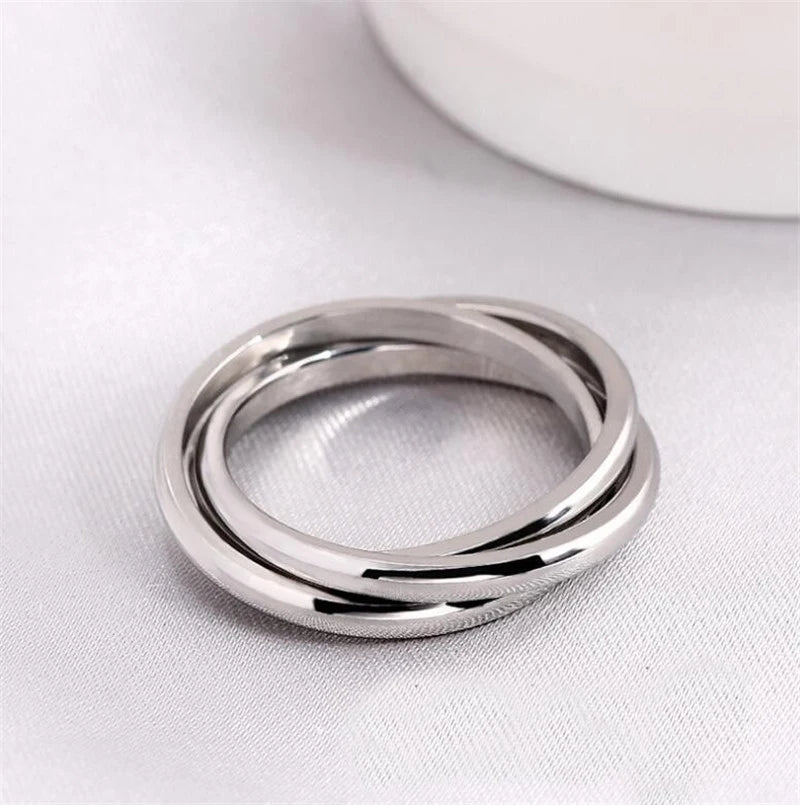Anti Stress Anxiety Fidget Spinner Couple Rings Rotate Freely Jewelry for Men Women Stainless Steel Knuckle Ring Wedding Bague