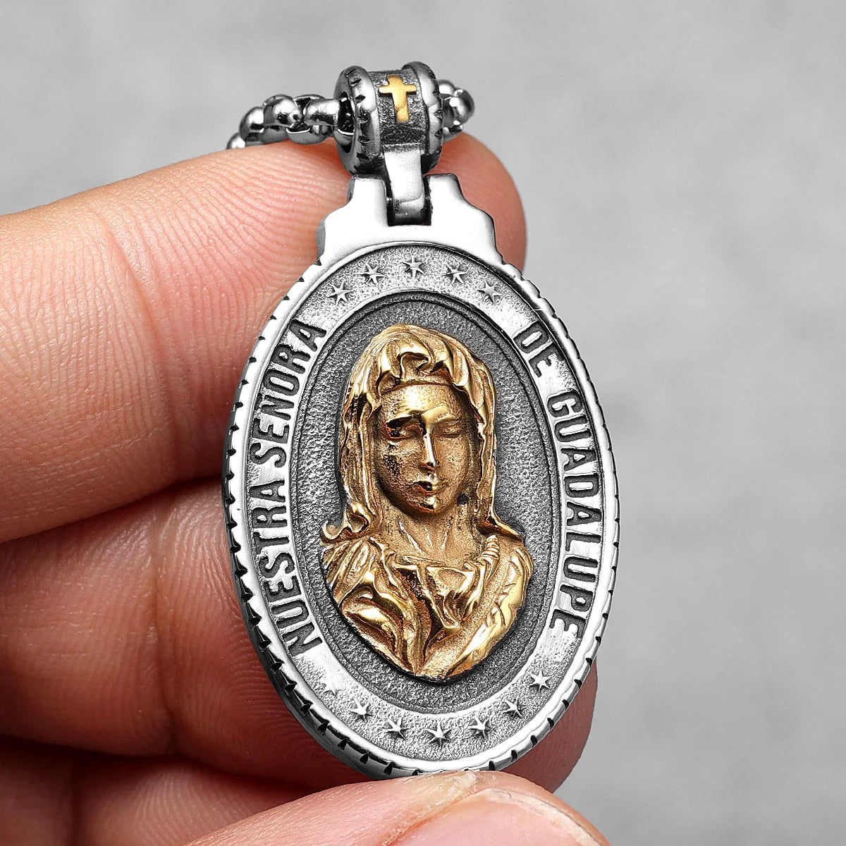 Virgin Mary Angel Cross Stainless Steel Men Necklaces Pendant Chain Amulet Cool New in For Women Fashion Jewelry Gifts Wholesale