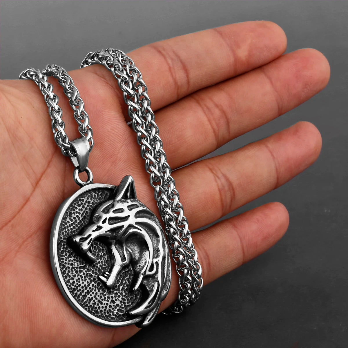 Viking Style Various Wolf Head Runes Original Stainless Steel Material Unisex Necklace Pendant Birthday Gift Factory Wholesale WJ 109