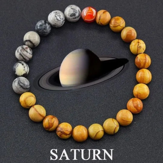 Popular Planet Bracelet Nine Natural Stones Bracelet New Sun Saturn Universe Planet Bracelet Holiday Gift