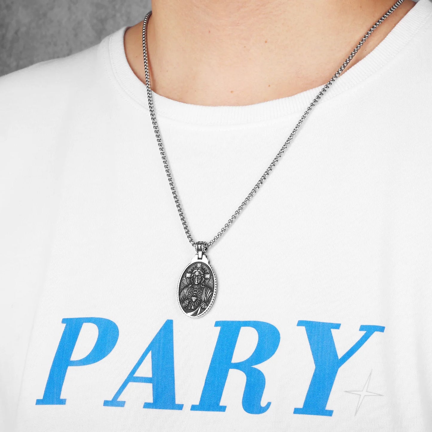 Powerful Amulets Jesus Cross Stainless steel Men Necklaces Pendants Chain For Women Jewelry Male Accessories Gifts Wholesale