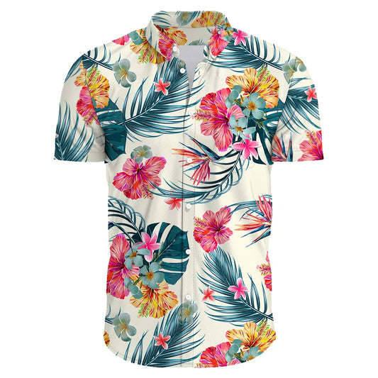 2024 Summer Men's Casual Floral Print Short Sleeve Top Hawaiian Shirt For Mens Clothes Daily New High Quality Lapel Oversized CS2024XQ1239