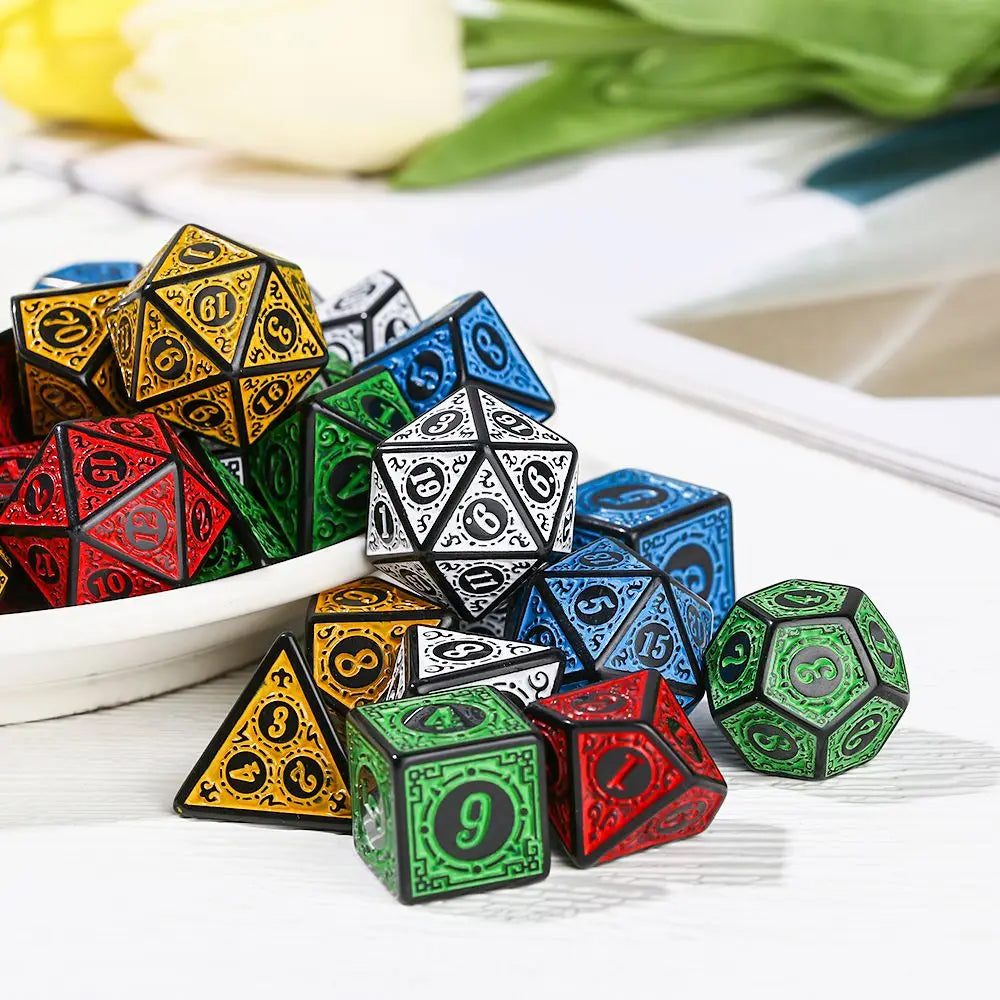 Multi-Sided 7-Die Dice Set Game Dice For TRPG DND Accessories Polyhedral Dice For Board Card Game Math Games