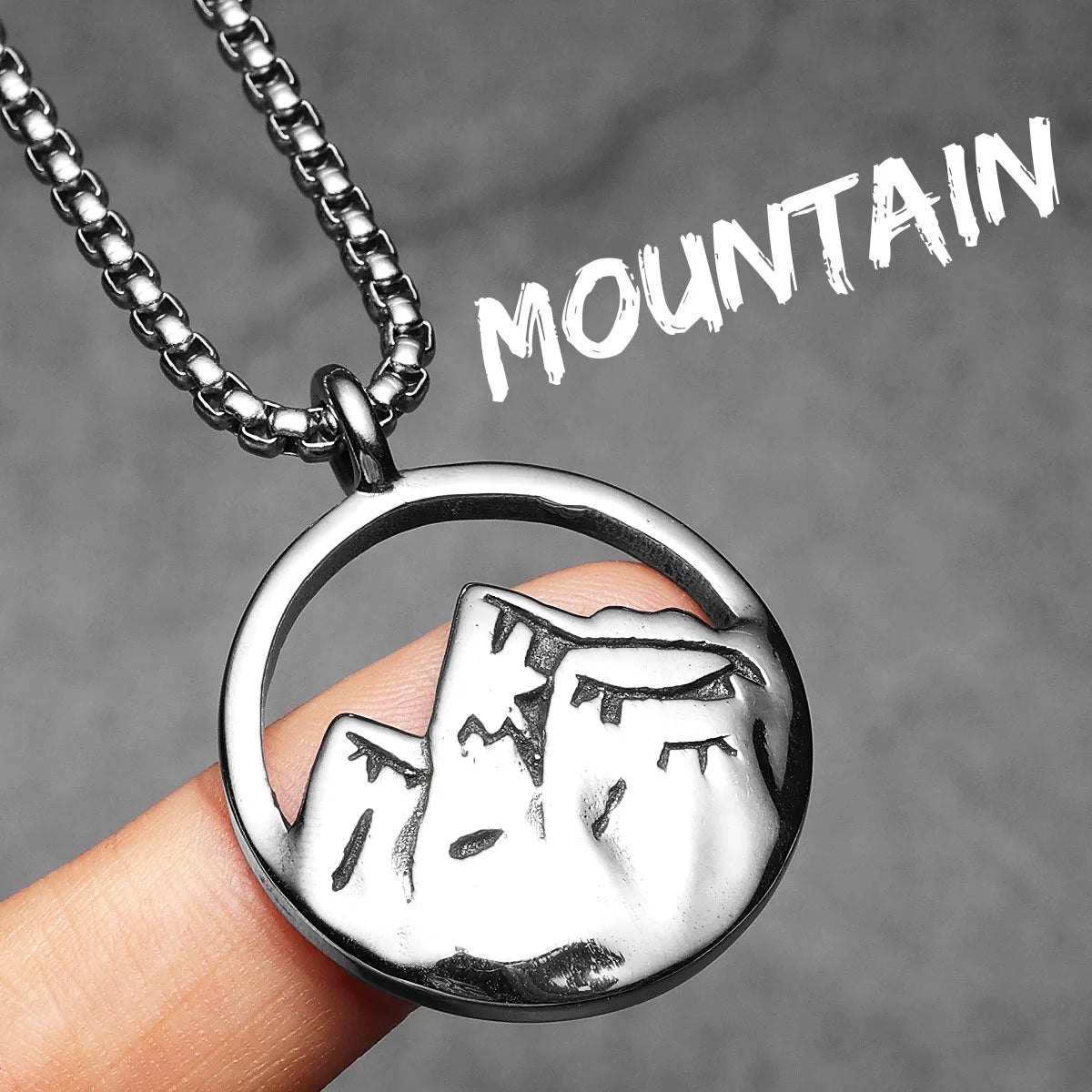 Snow Mountain Stainless Steel Men Necklace Pendant Chain Punk Simple For Women Fashion Jewelry Gifts Wholesale Dropshiping