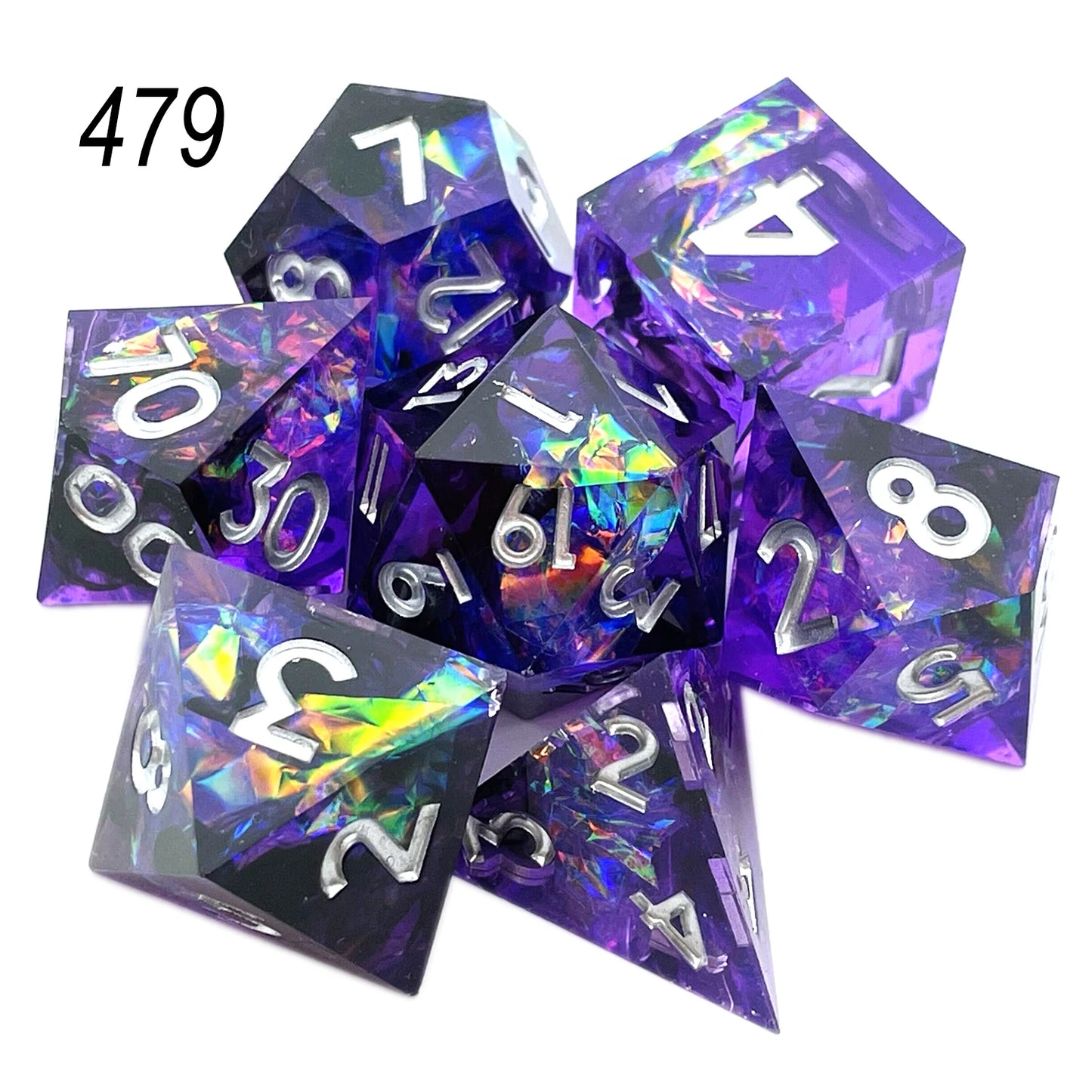 2023 Resin Dice 7PCs Dnd Set Solid Polyhedral D&D Dice DND For Role Playing Rpg Rol Pathfinder Board Game Dragon Scale Gifts 479