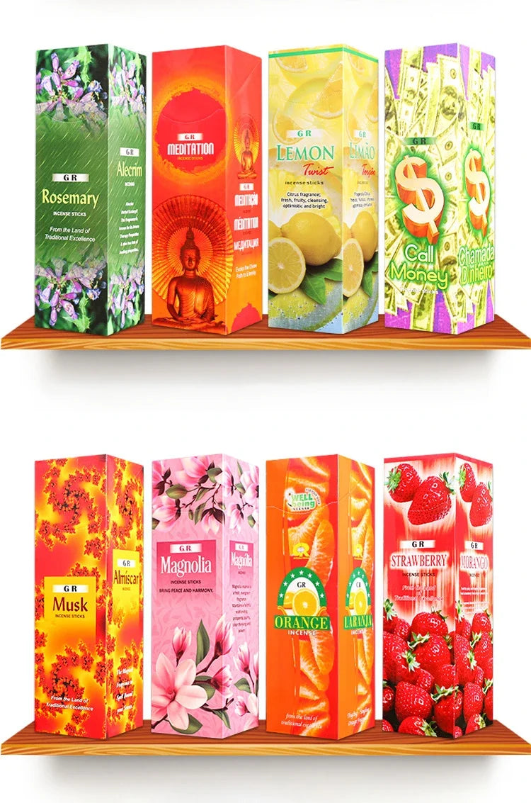 GR 8-40 Sticks India Lavender Incense Sandal Meditation Jasmine Home Fragrance Bedroom Toilet Agarwood Tibetan Line Aromatherapy