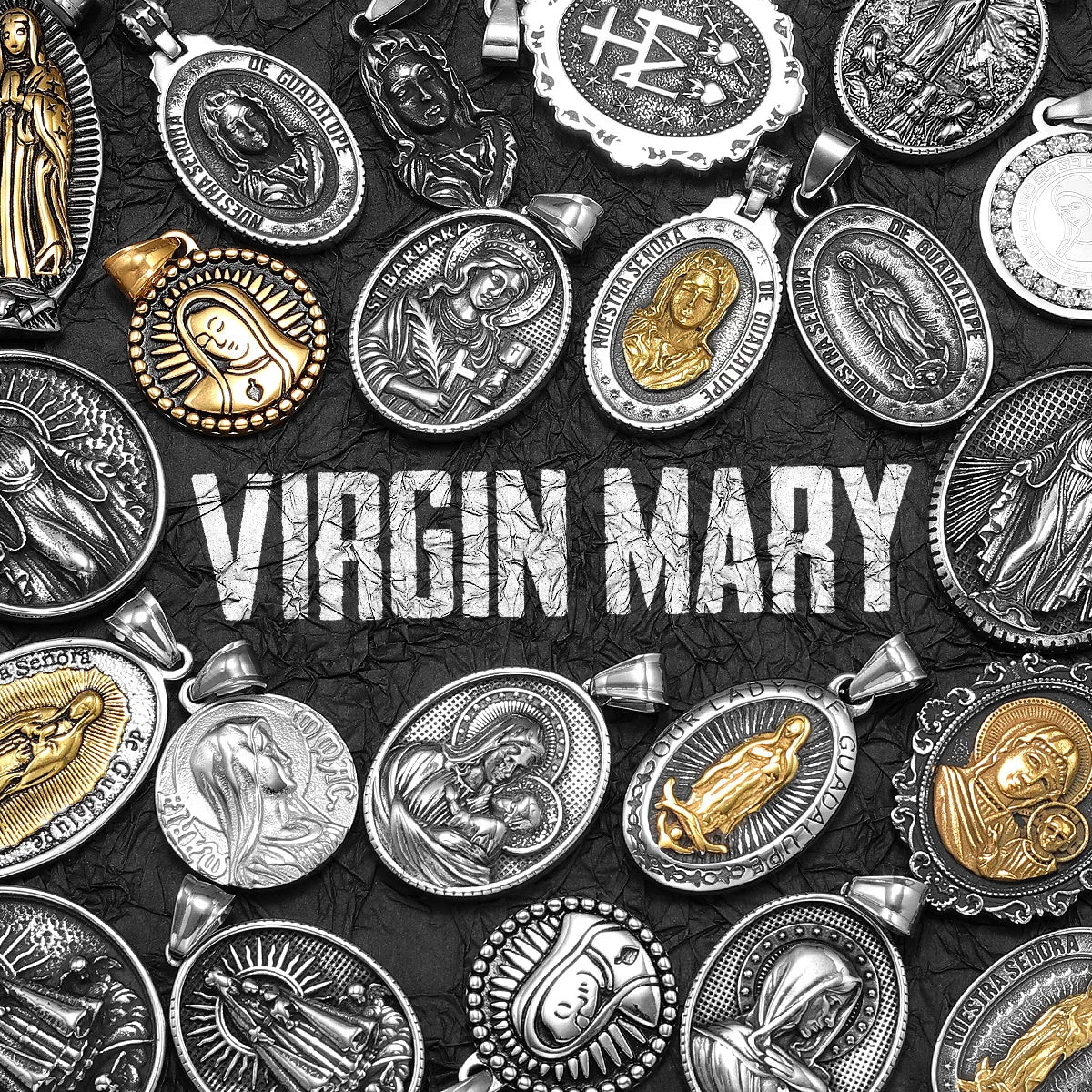 Virgin Mary Angel Cross Stainless Steel Men Necklaces Pendant Chain Amulet Cool New in For Women Fashion Jewelry Gifts Wholesale