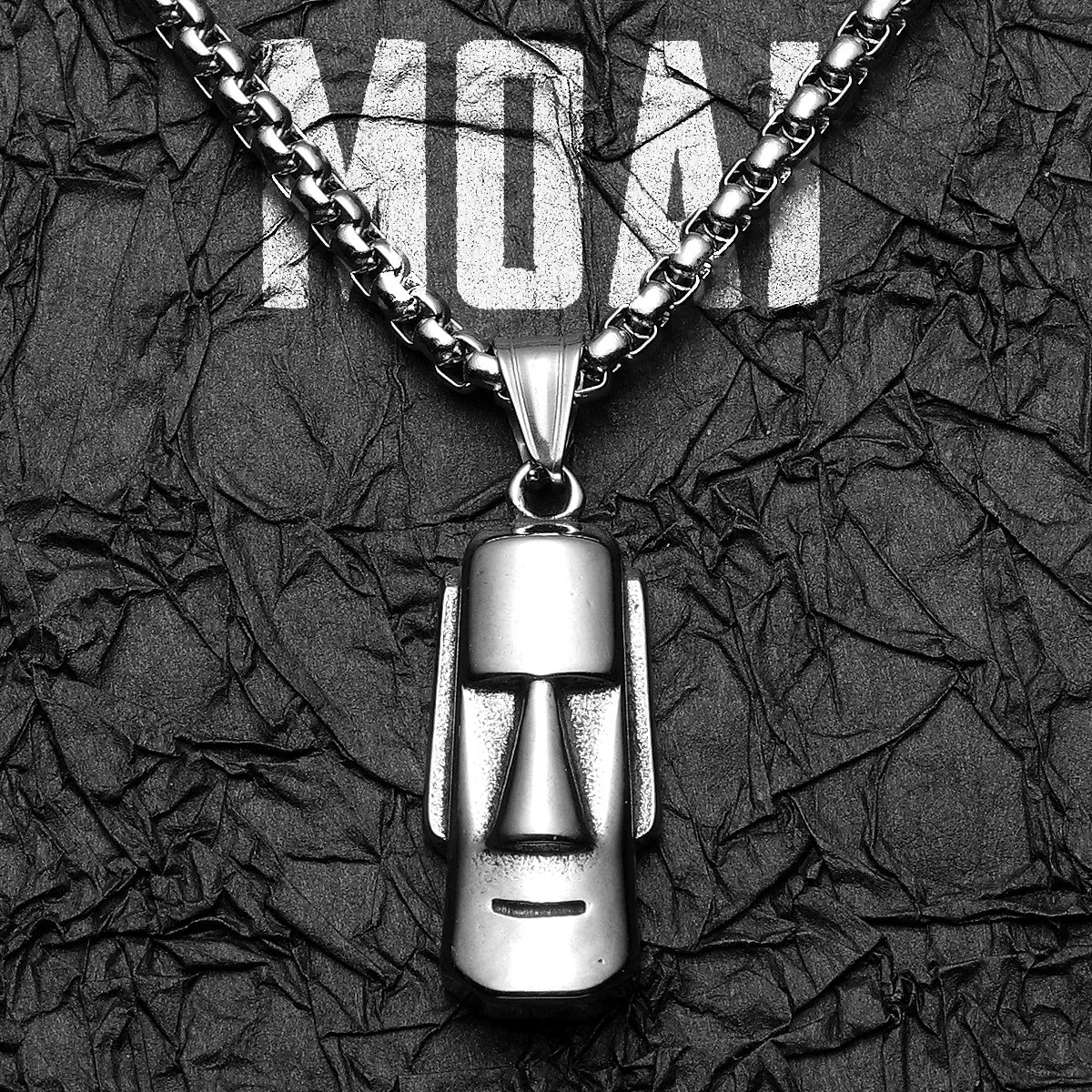 Easter Island Moai Stainless Steel Men Necklaces Pendant Chain Punk Stylish For Women Fashion Jewelry Gifts Wholesale
