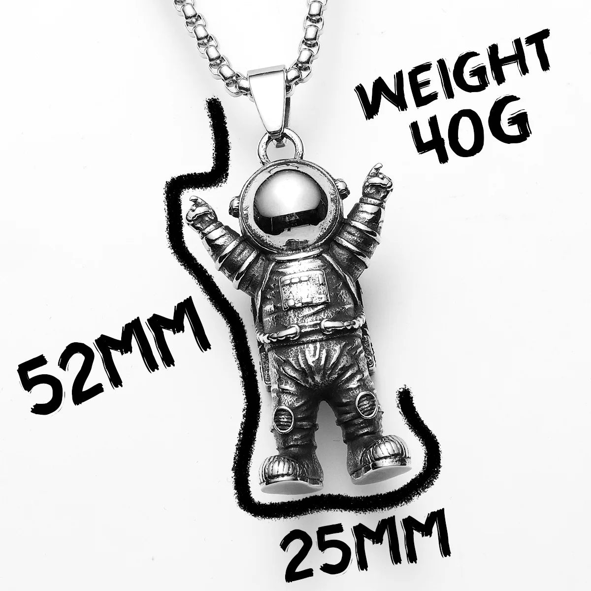 Spaceman Astronaut Stainless Steel Man Necklace Pendant Chain Punk Retro For Women Fashion Jewelry Gifts Wholesale Dropshiping