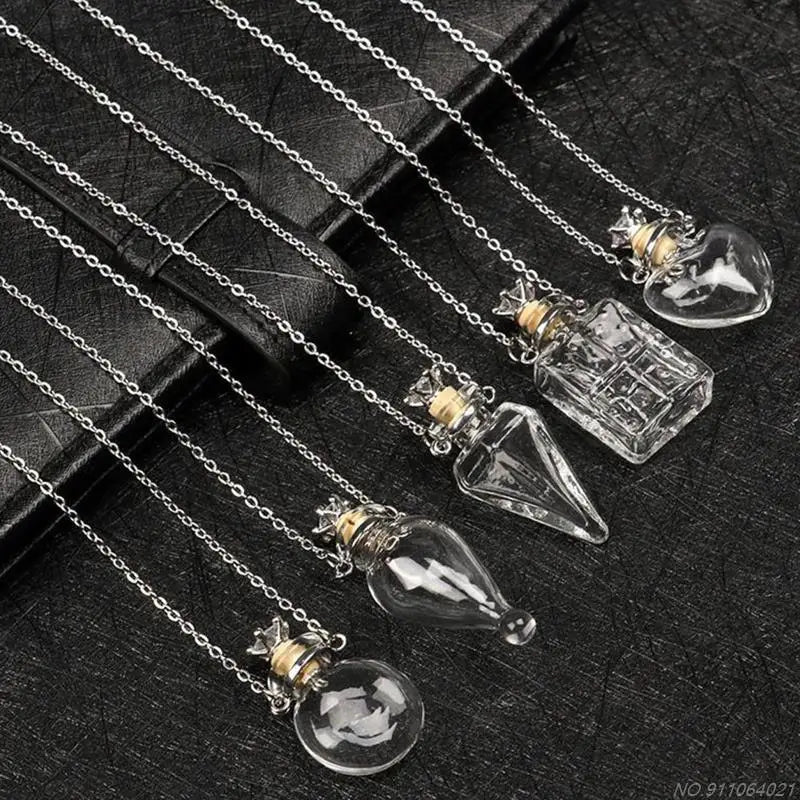 Transparent Heart Vial Bottle Necklaces Steel Chain Make Blood Vial Necklace Women Jewelry Gift Dropship