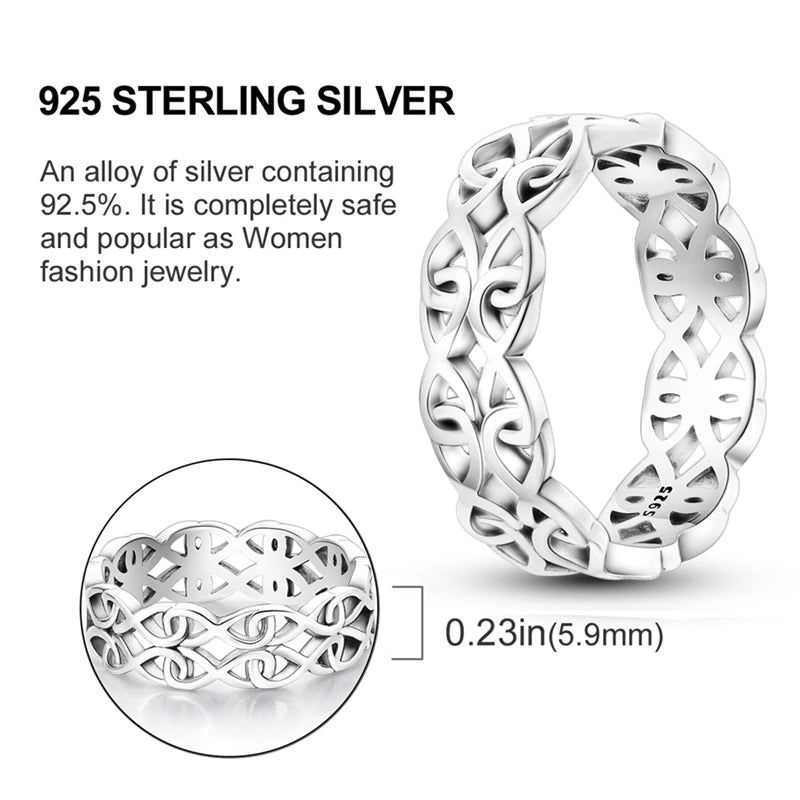 925 Sterling Silver Infinite Love Ring Original Luxury Design Zircon Finger Rings For Women High Quality Wedding Jewelry Gift
