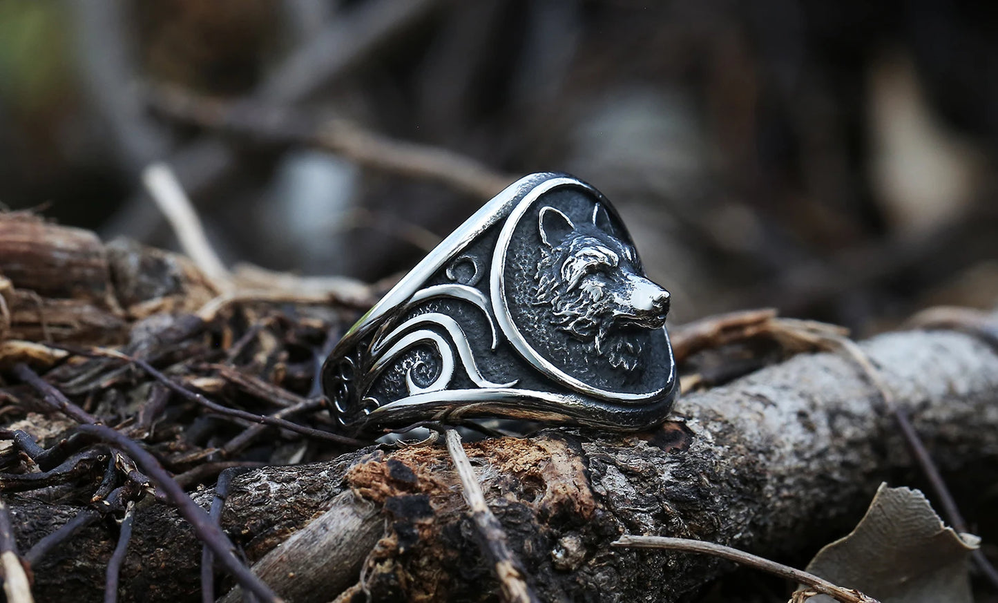 Viking Nordic Wolf Men Ring Animal Defense Totem Wolf Fashion Hip Hop Rock Unisex Finger Ring Punk Gift V237