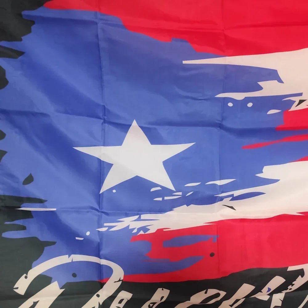 Puerto Rico Boricua Pride Flag 90x150cm Polyester Cultural Banner Reinforced Edges Brass Grommets for Indoor/Outdoor Wall Decor