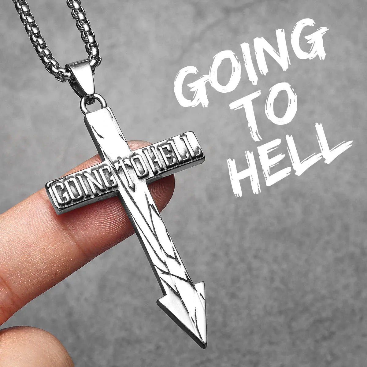 Curse Cross Amulet Stainless Steel Men Necklaces Pendant Chain Punk For Women Fashion Jewelry Gifts Wholesale Dropshiping