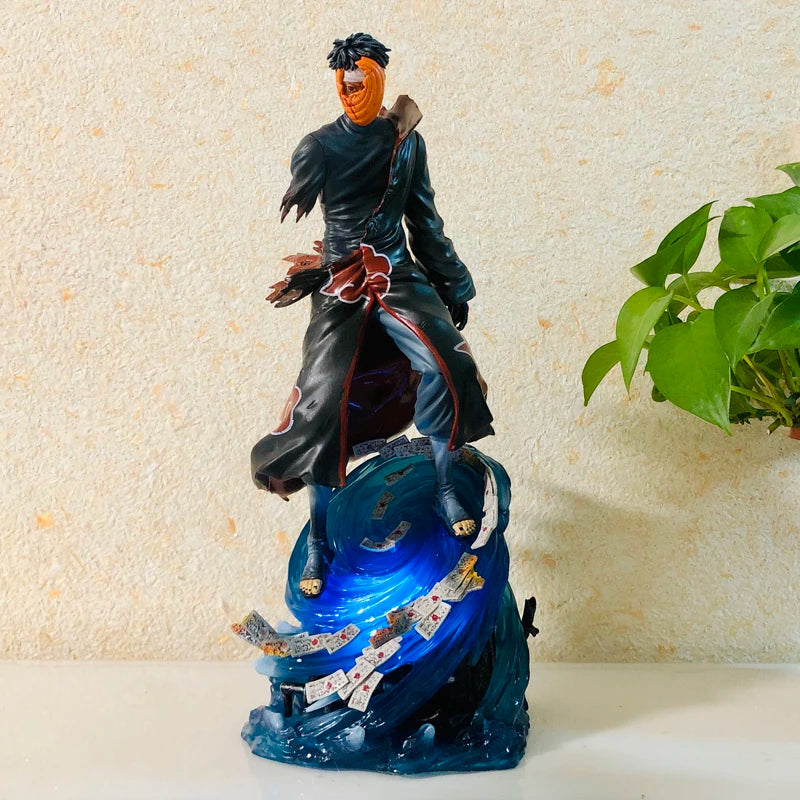 35cm Naruto Anime Figure Gk Uchiha Obito Akatsuki Glowing War Damage Statue Pvc Action Figurine Collection Ornaments Model Toys