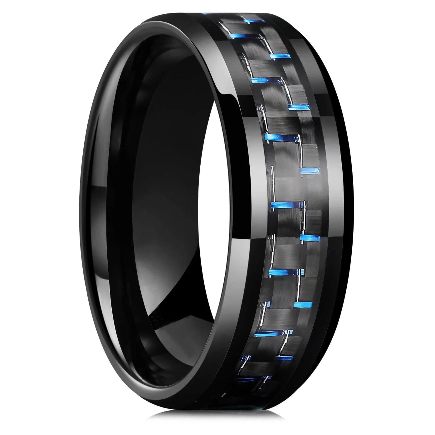 Fashion 8mm Green Color Titanium Stainless Steel Rings for Men Women Black Brushed Men Promise Rings Wedding Party Jewelry Gifts