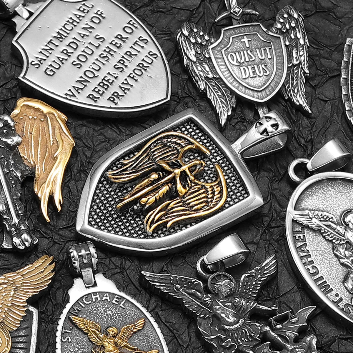 Arch Angel St.Michael Stainless Steel Men Necklaces Pendant Chain Amulet Vintage New In For Women Fashion Jewelry Gift Wholesale