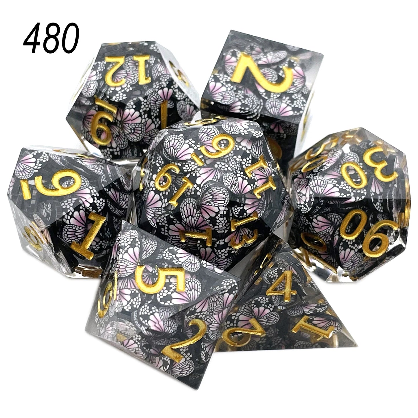 Solid Polyhedral Dice for Role Playing, Resin Dice, Dragon Scale, D, Rpg, Rol, Pathfinder, Board Game, Gifts, 7PCs, 2023 480