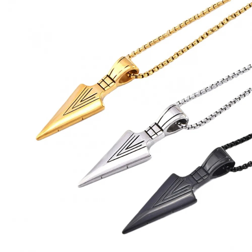 New Exquisite Fashionable Retro Spearhead Arrow Pendant Necklace For Personalized Men'S And Women'S Jewelry Accessories Gifts