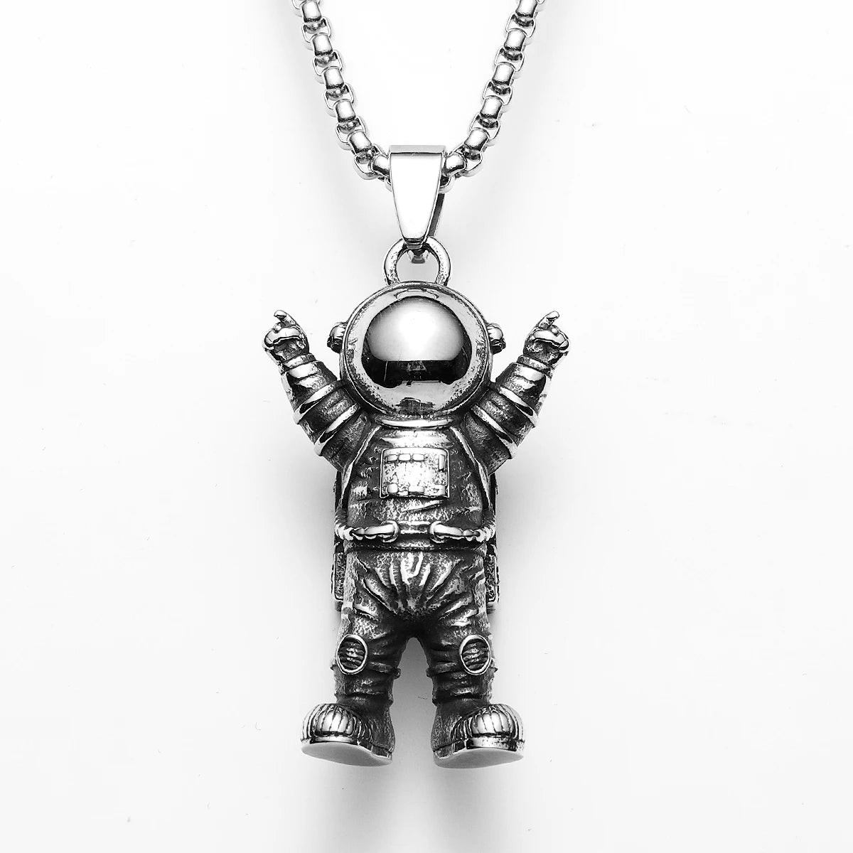 Spaceman Astronaut Stainless Steel Man Necklace Pendant Chain Punk Retro For Women Fashion Jewelry Gifts Wholesale Dropshiping