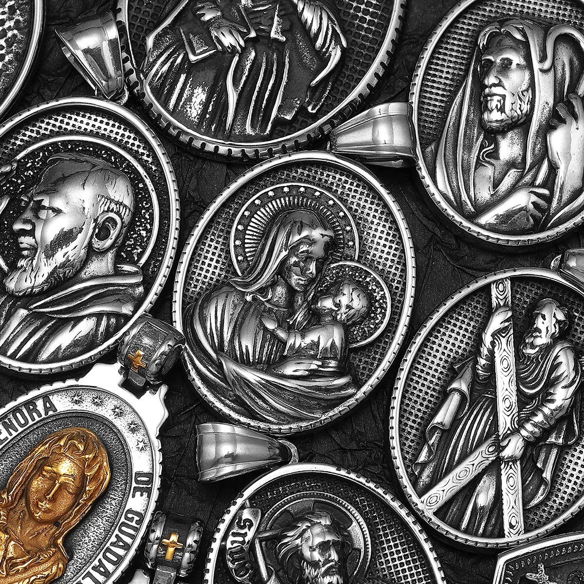 Virgin Mary Angel Cross Stainless Steel Men Necklaces Pendant Chain Amulet Cool New in For Women Fashion Jewelry Gifts Wholesale