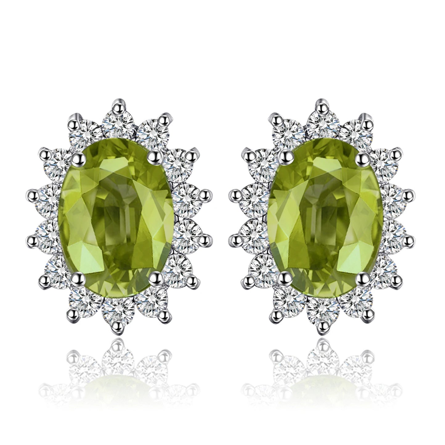 JewelryPalace Created Blue Sapphire Ruby 925 Sterling Silver Stud Earrings Natural Amethyst Garnet Peridot Topaz Princess Diana