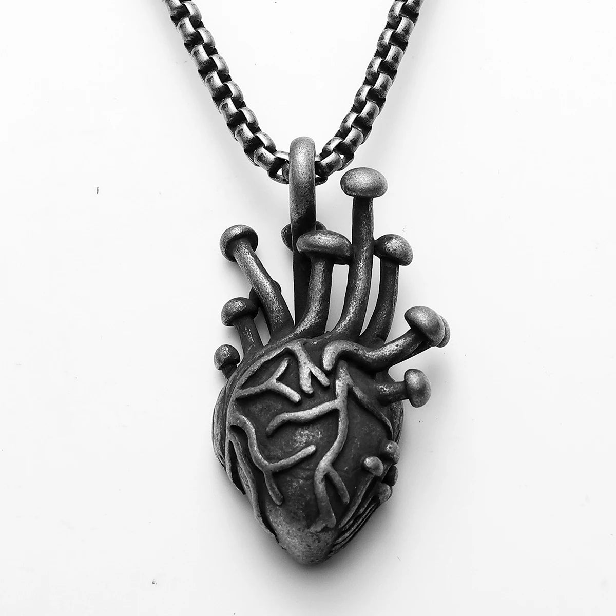 Retro Heart Model Stainless Steel Men Necklaces Pendant Chain Punk For Women Fashion Jewelry Gifts Wholesale Dropshiping