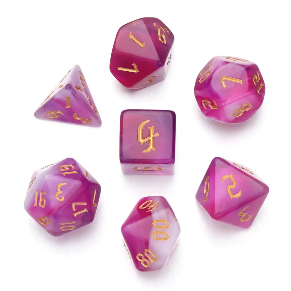 7Pcs Resin Polyhedral Dice Multi Sides Dices Set Table Games Accessories D6 D8 D10 D12 D20 For D&d DND B10