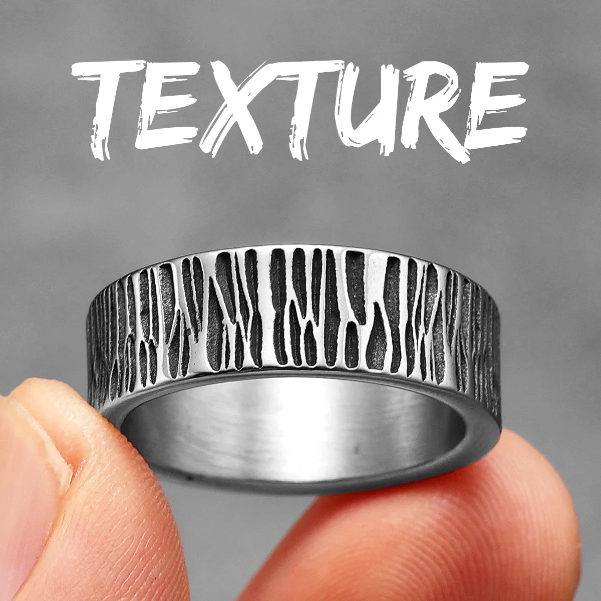 Retro Geometry Texture Men Rings Stainless Steel Women Fashion Jewelry Punk Trendy Luxury New In Accessories Gift Wholesale