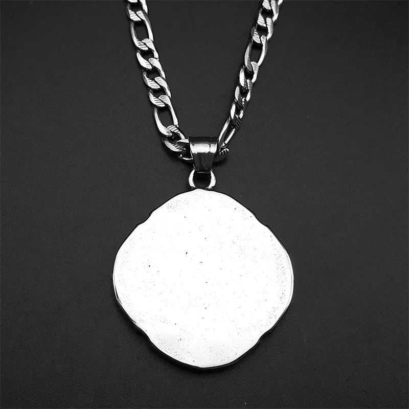 Saint George PROTECT US Christian Stainless Steel Pendant Necklace for Women Men Gold Color St. George Necklace Chain Jewelry
