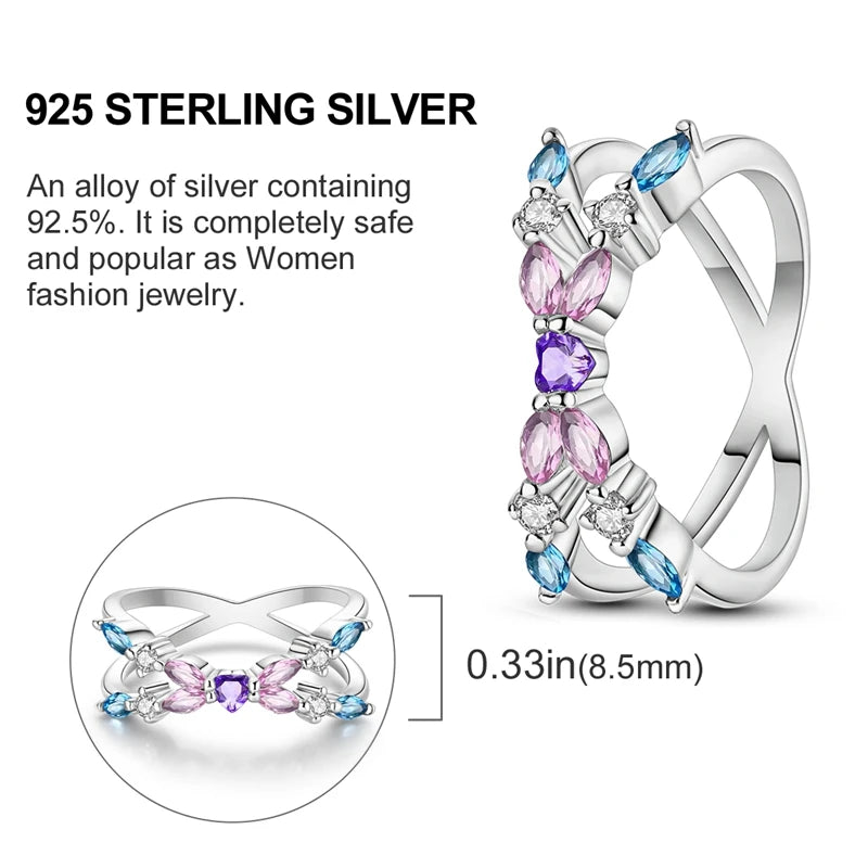 925 Sterling Silver Infinite Love Ring Original Luxury Design Zircon Finger Rings For Women High Quality Wedding Jewelry Gift