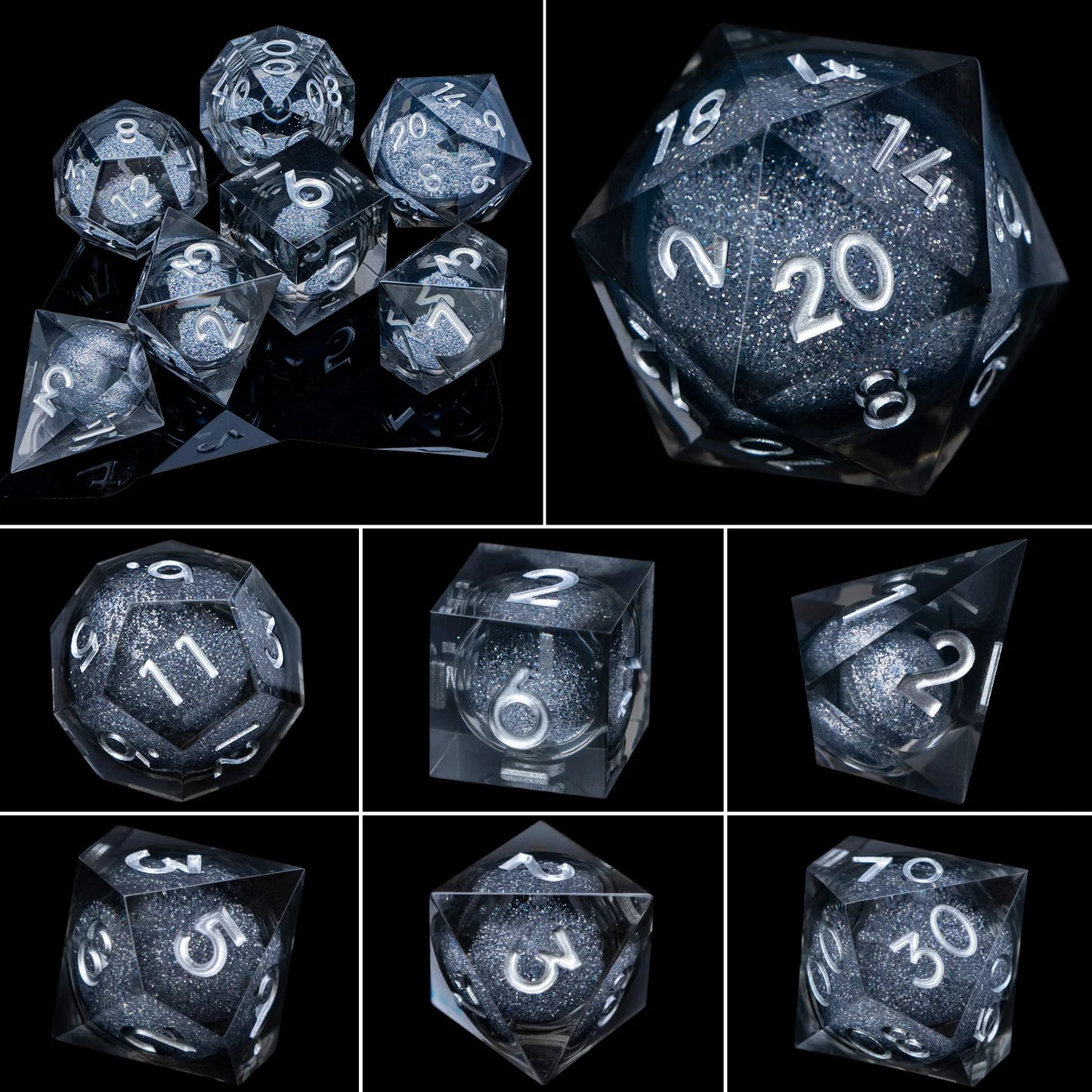 Dnd Sharp Edge Flower Handmade D20 RPG Polyhedral D and D Resin Dice Set For Dungeon and Dragon Pathfinder D6 Table Role Playing SZ-22