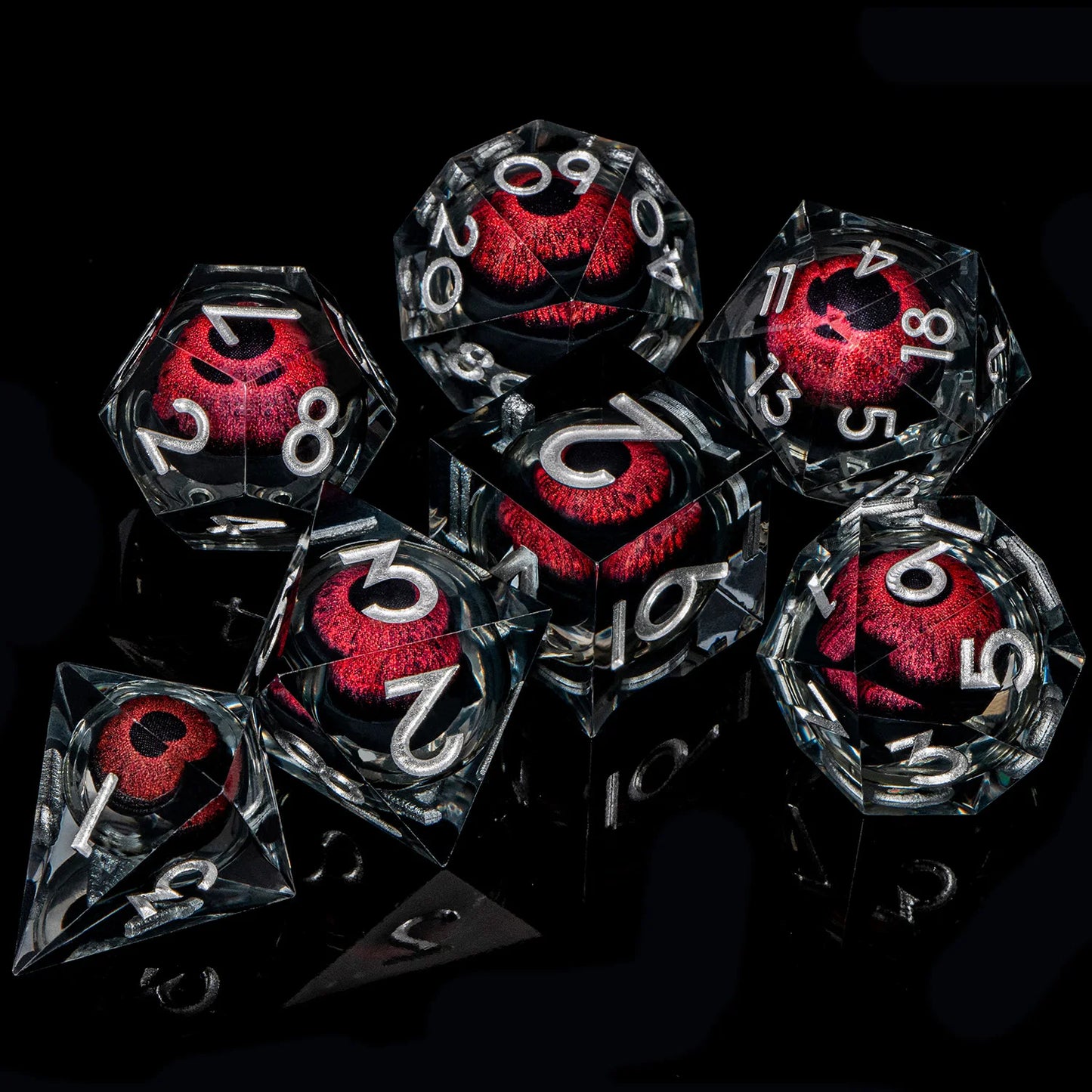 Flower Ring Dice Set & Dnd Liquid Flow Eye D and D Sharp Edge Dice For RPG D20 Dungeon and Dragon Pathfinder Role Playing Games LS-13