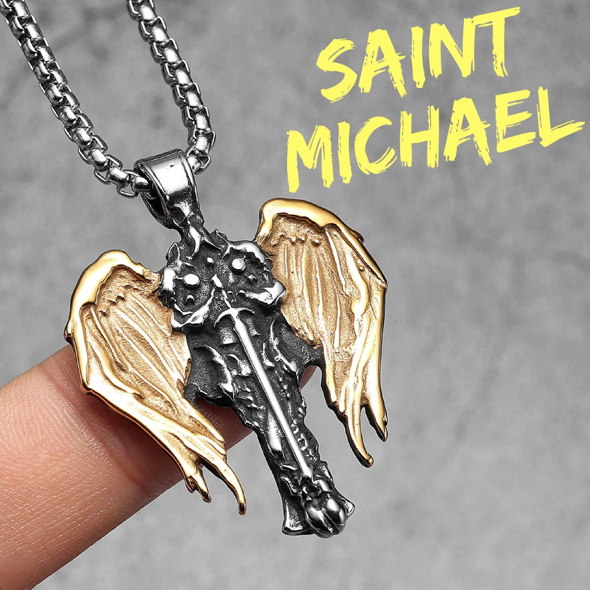 Angel Wing Cross Jesus Masonic Amulet Stainless Steel Men Necklaces Pendant Chains New For Women Fashion Jewelry Gifts Wholesale