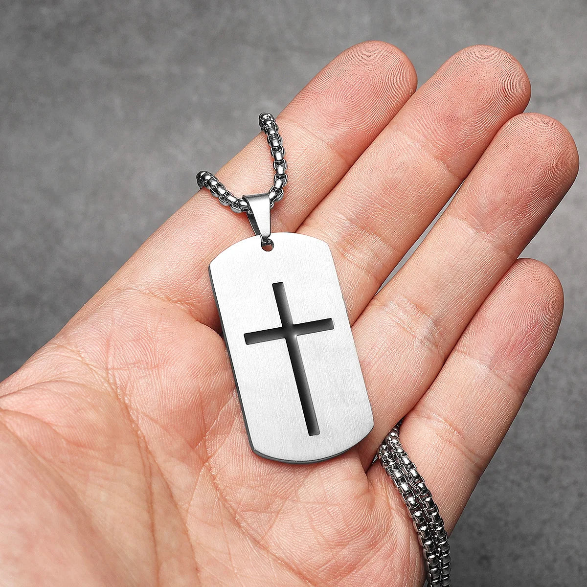 Cross Amulet Bible Tag Stainless Steel Men Necklaces Pendant Chain Punk For Women Fashion Jewelry Gifts Wholesale Dropshiping