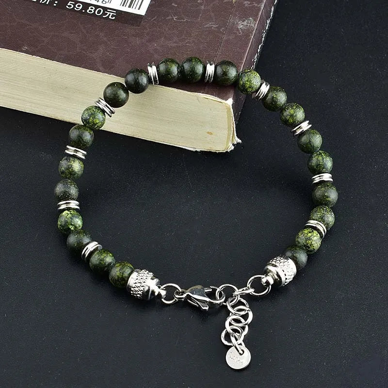 Pulseras Hombre Natural Stone Man Beaded Bracelets Homme lapis lazuli Phoenix Stone Men's Bracelets For Men Fathers Day Gifts