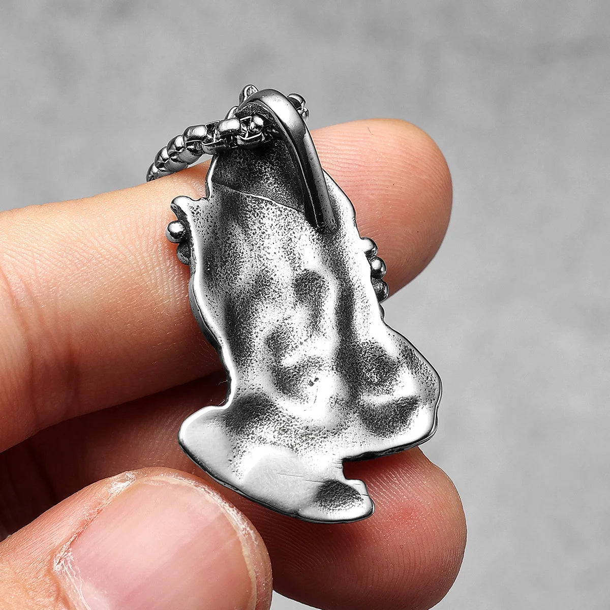 Let Us Pray Retro Amulets Stainless Steel Men Necklaces Pendant Chain Punk For Women Fashion Jewelry Gifts Wholesale Dropshiping