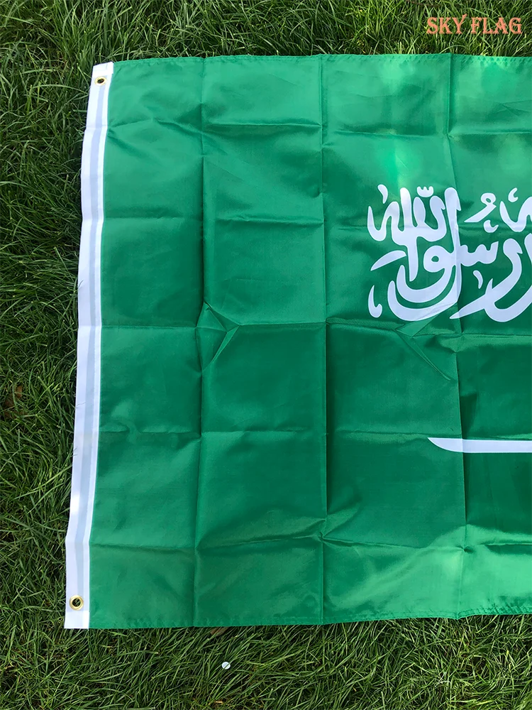 SKY FLAG Saudi Arabia flag 90*150cm  Hanging Polyester Saudi Arabia National flag Banner For Decoration