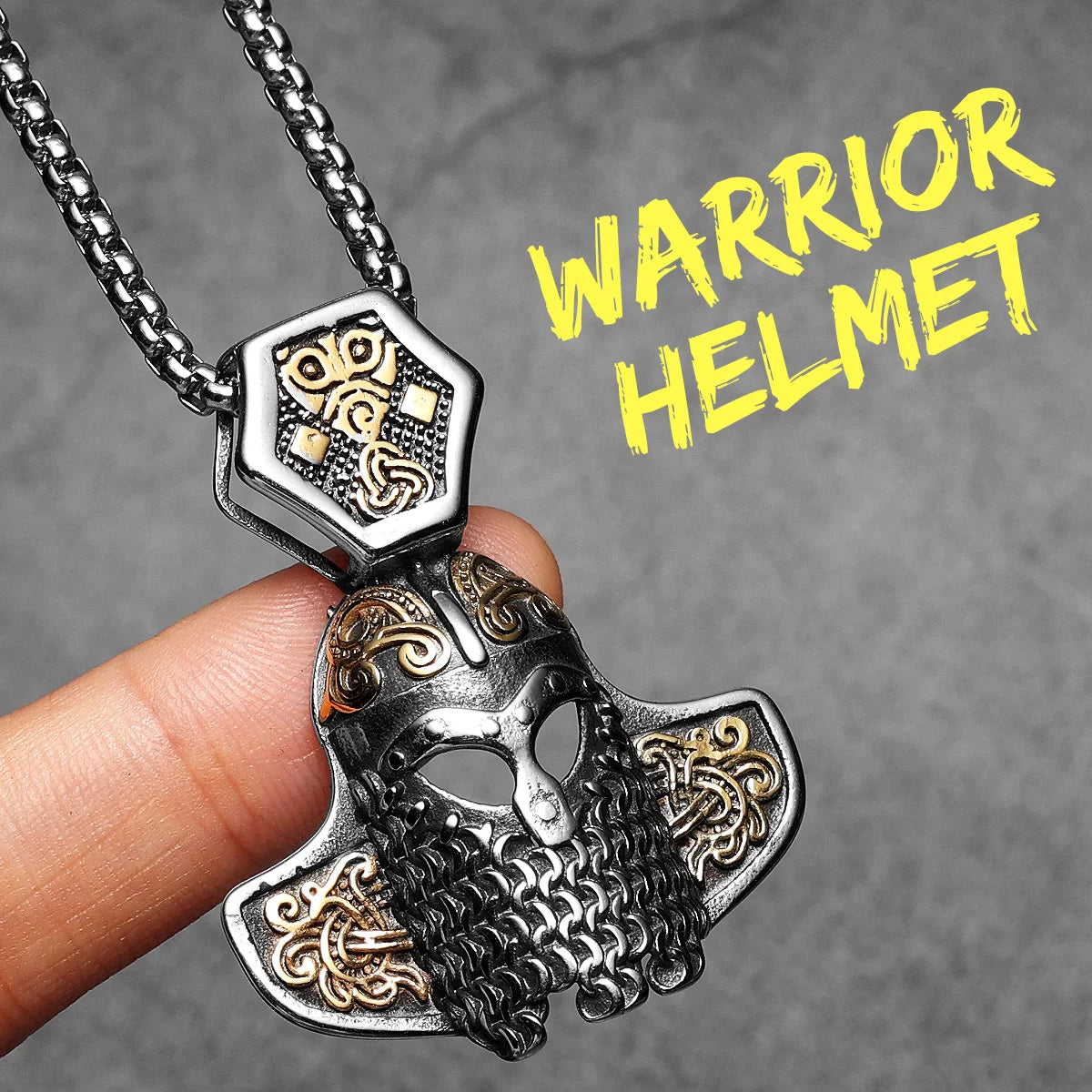 Viking Helmet Stainless Steel Men Necklaces Pendant Chain Punk Hiphop Women Fashion Jewelry Gifts Wholesale Dropshiping