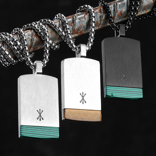 Simple Arrow Gemstone Tag Stainless Steel Men Necklaces Pendant Chain Punk For Women Fashion Jewelry Gifts Wholesale Dropshiping