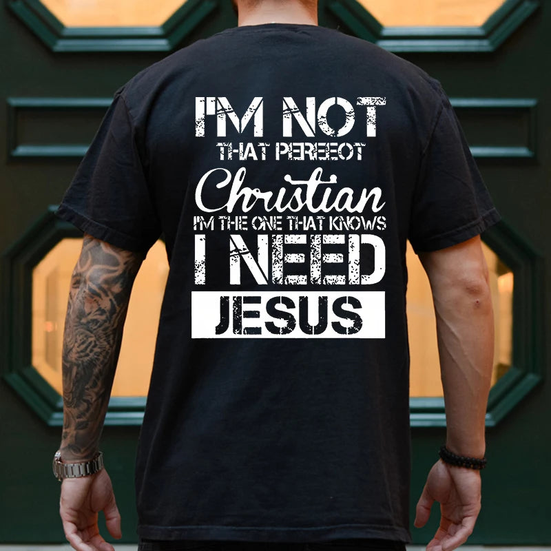 Men Tee Shirt Jesus Christ Back Printing T-Shirt Fashion Graphic Tops Gift for Christian Jesus Streetwear Oversized Y2k Clothing 240424-0-5